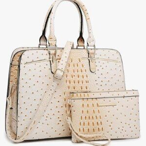 2pcs with 3 Compartments Women Handbag Wallet Tote Shoulder Purse set